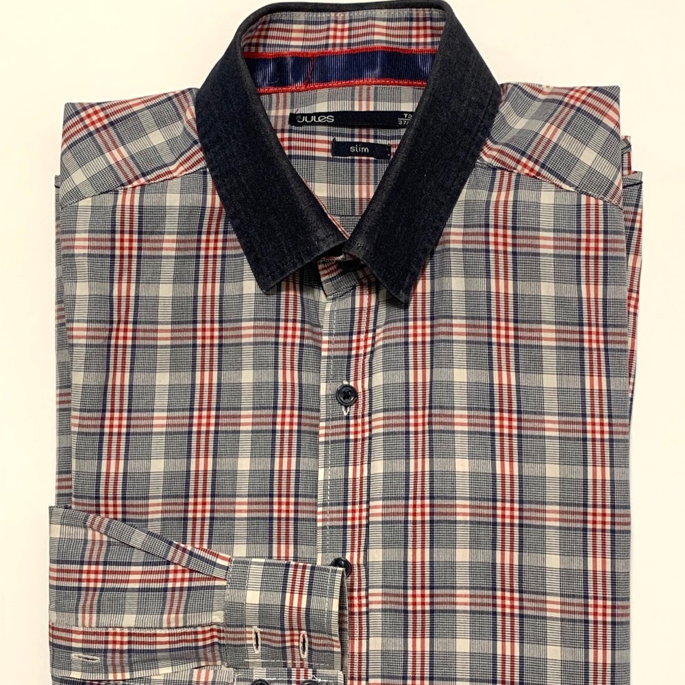 Jules Slim Long Sleeve Men’s Shirt Size T2 37/38